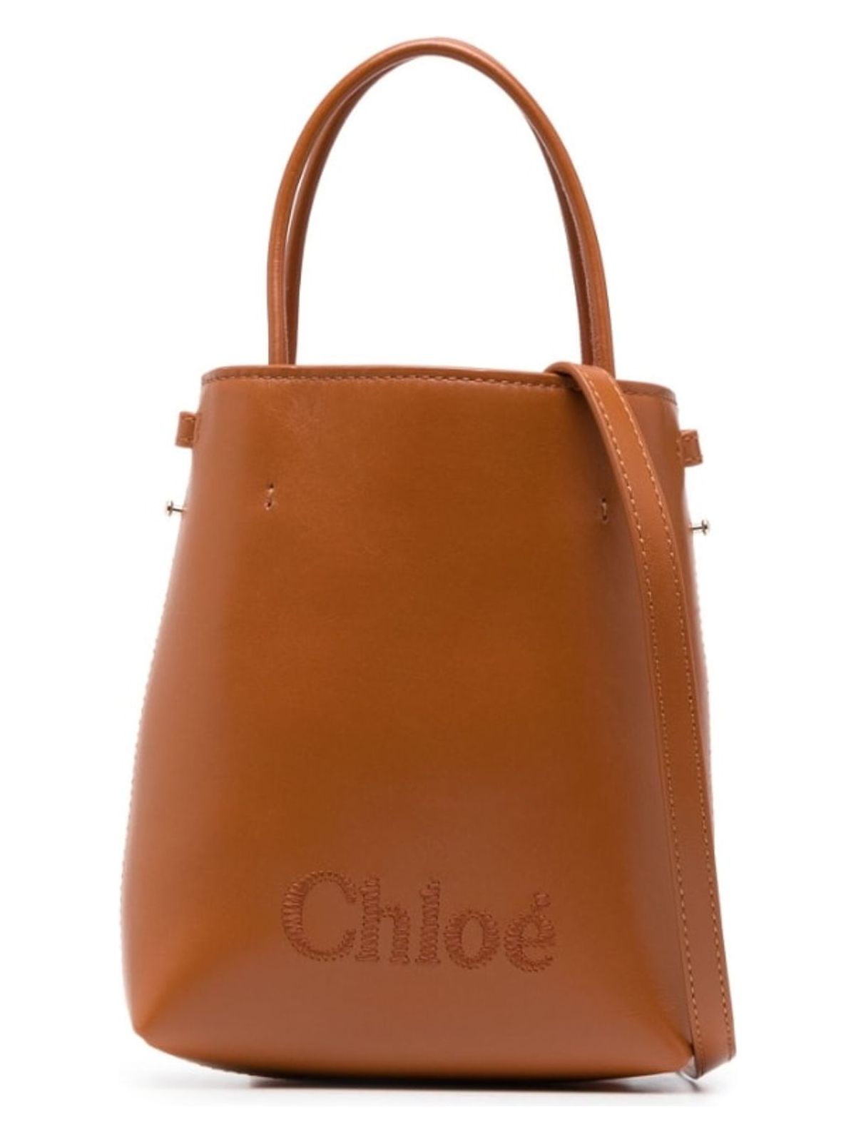 Chloé Women's Micro Leather Bucket Bag in Brown | Size UNI | CHC23UP873I10CHLOESENSE247