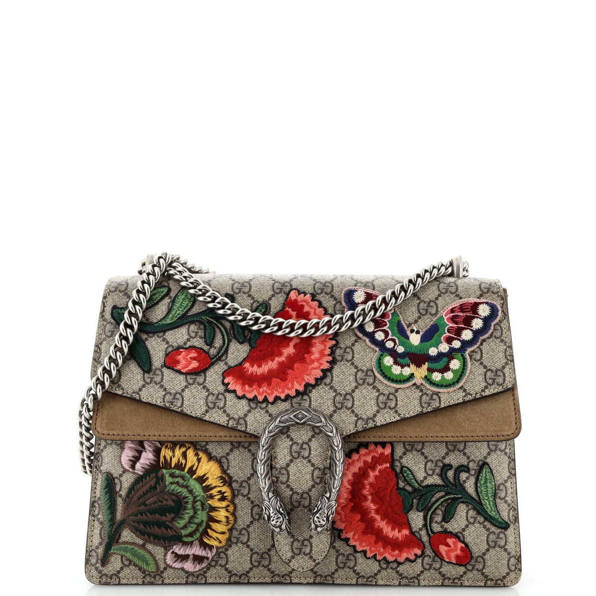 Gucci GUCCI Dionysus Bag Embroidered GG Coated Canvas Medium