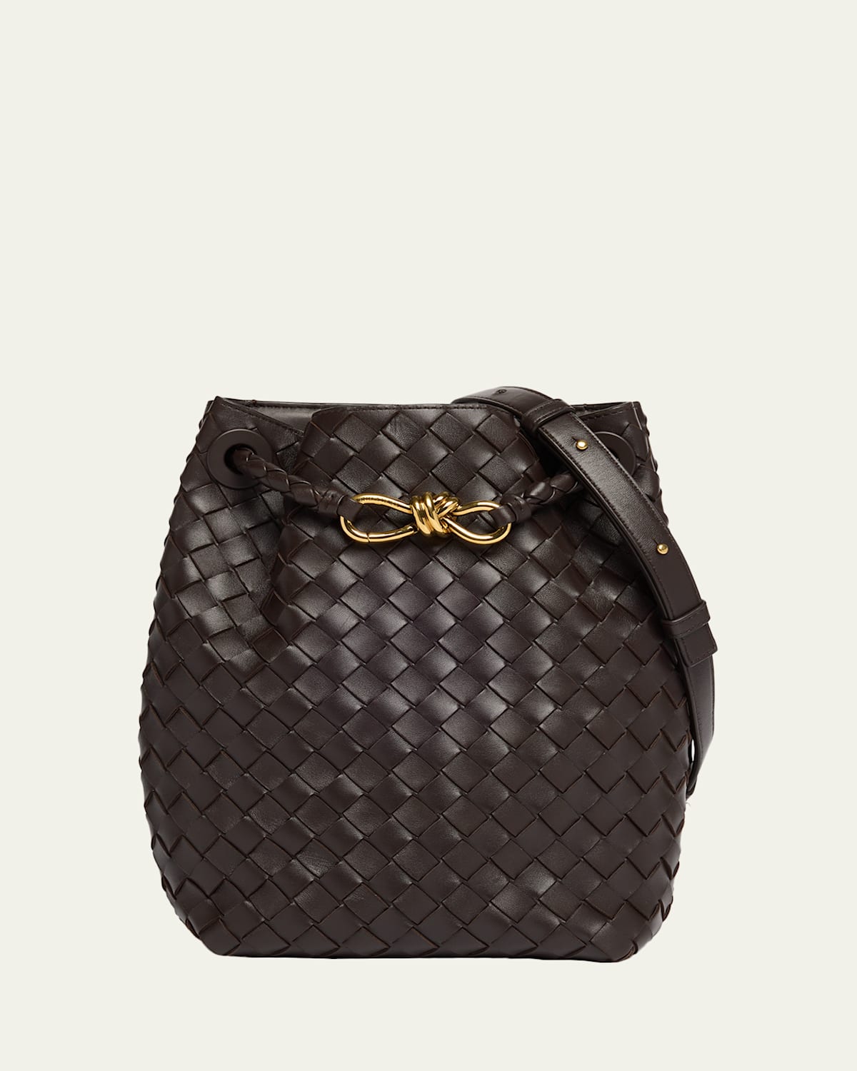 Bottega Veneta Nappa Leather Crossbody Bucket Bag