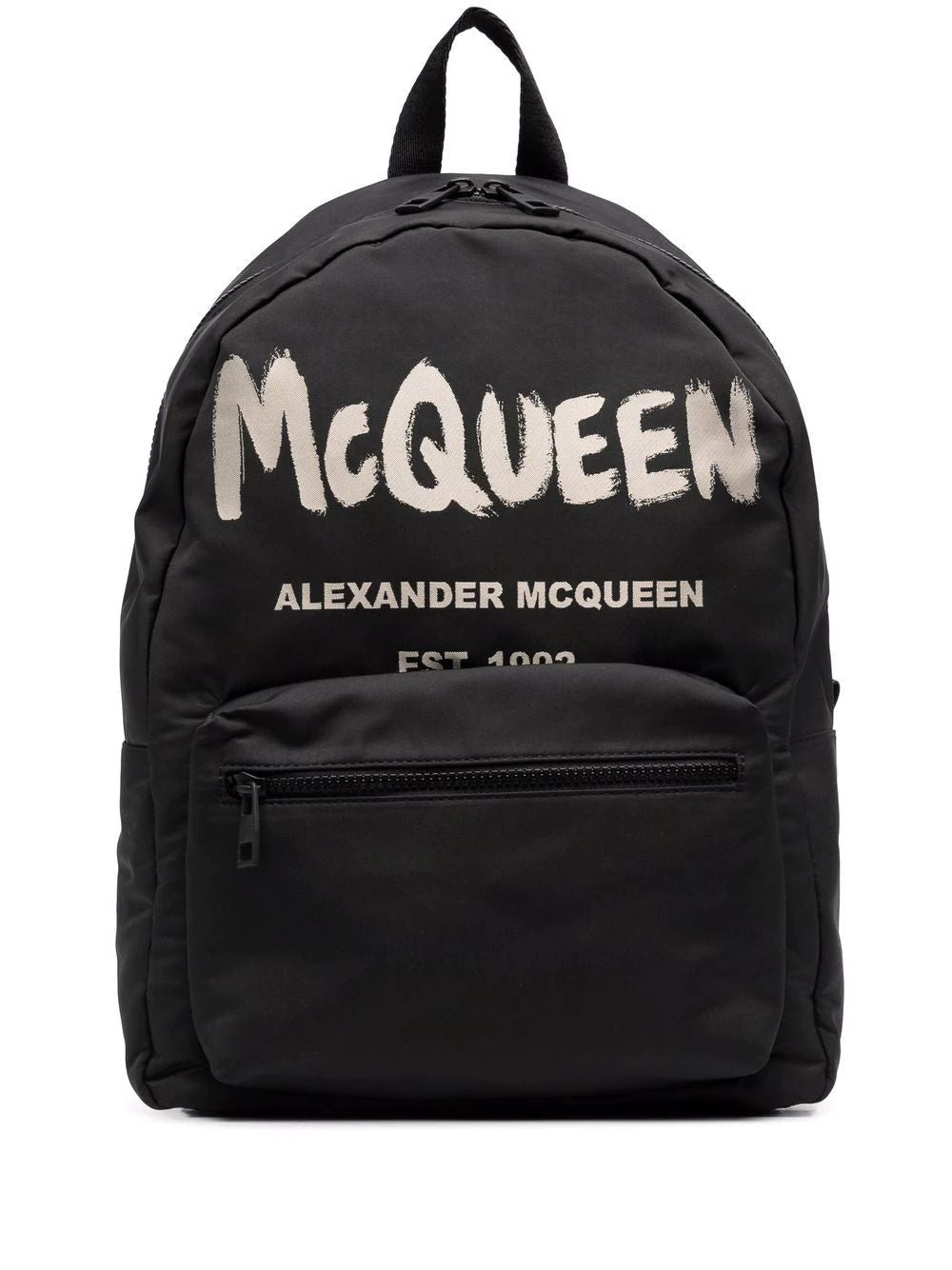 Alexander Mcqueen Men's Graffiti Raffia Backpack in Black | Size UNICA | 6464571AABW