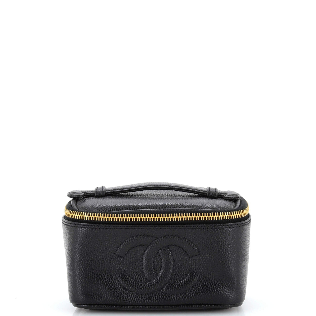 Chanel CHANEL Vintage Timeless Cosmetic Case Caviar Small