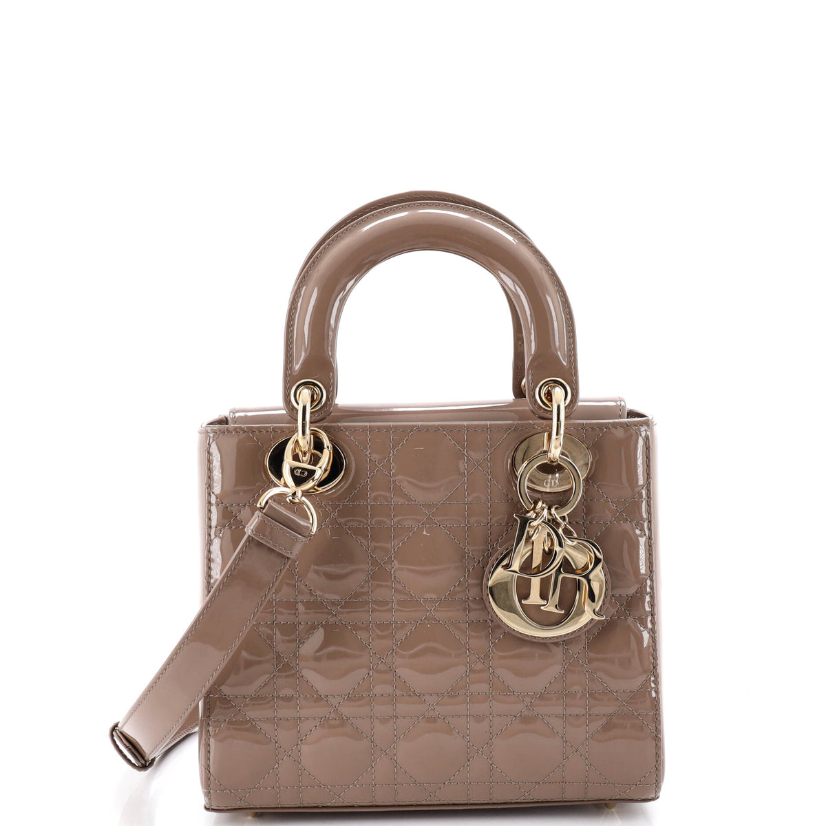 Christian Dior Lady Dior Bag Cannage Quilt Patent Small