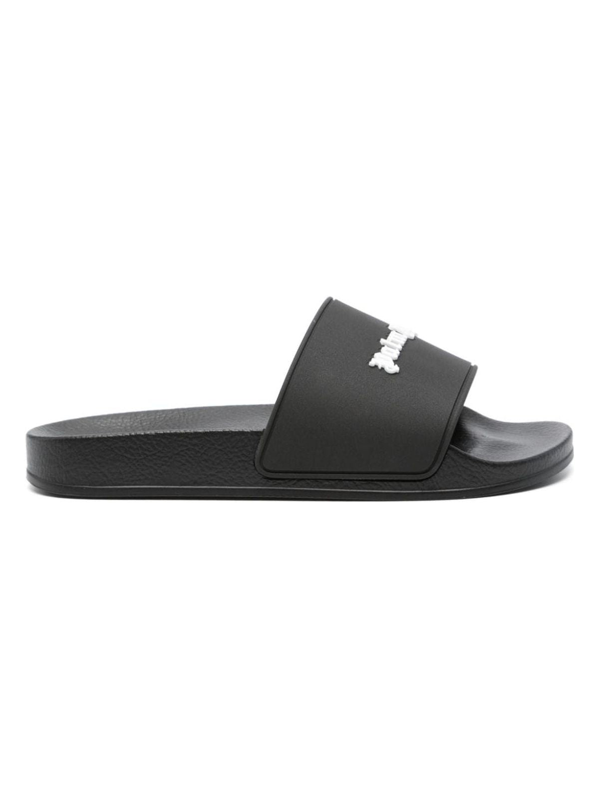 Palm Angels Men's Rubber Slides in Black | Size 36 | PWIC010S24MAT001 Color 1001