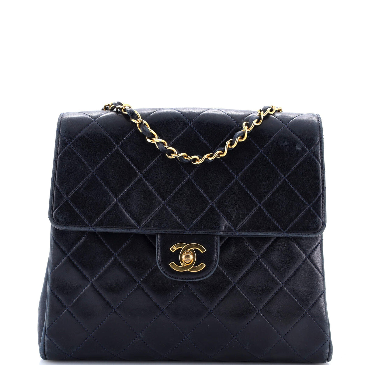 Chanel CHANEL Vintage Square Classic Flap Bag Quilted Lambskin Small