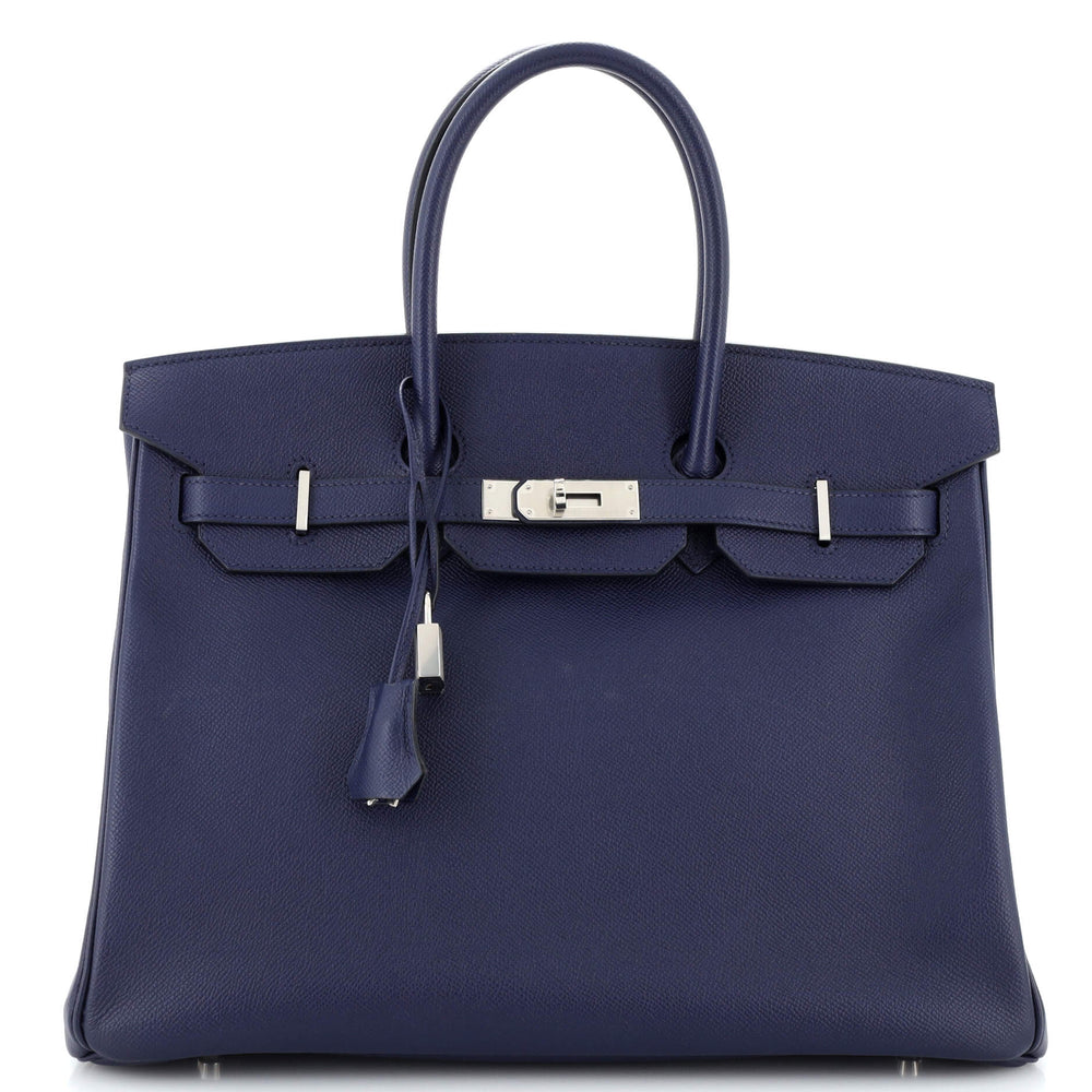 Birkin Handbag Bleu Saphir Epsom with Palladium Hardware 35