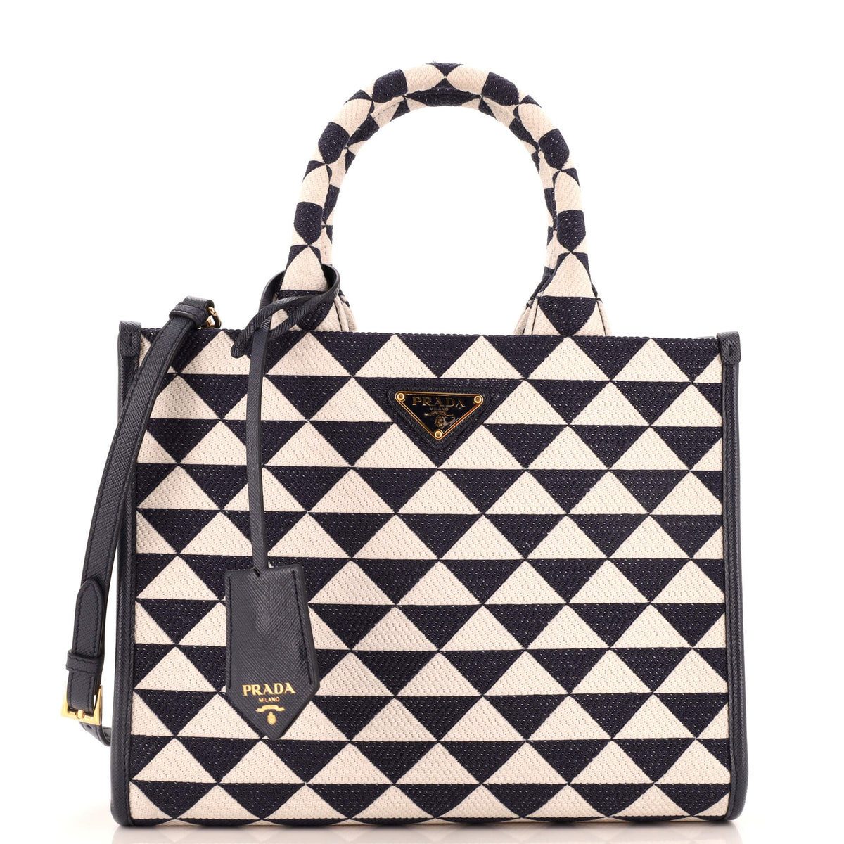 Prada PRADA Symbole Shopper Tote Jacquard Small