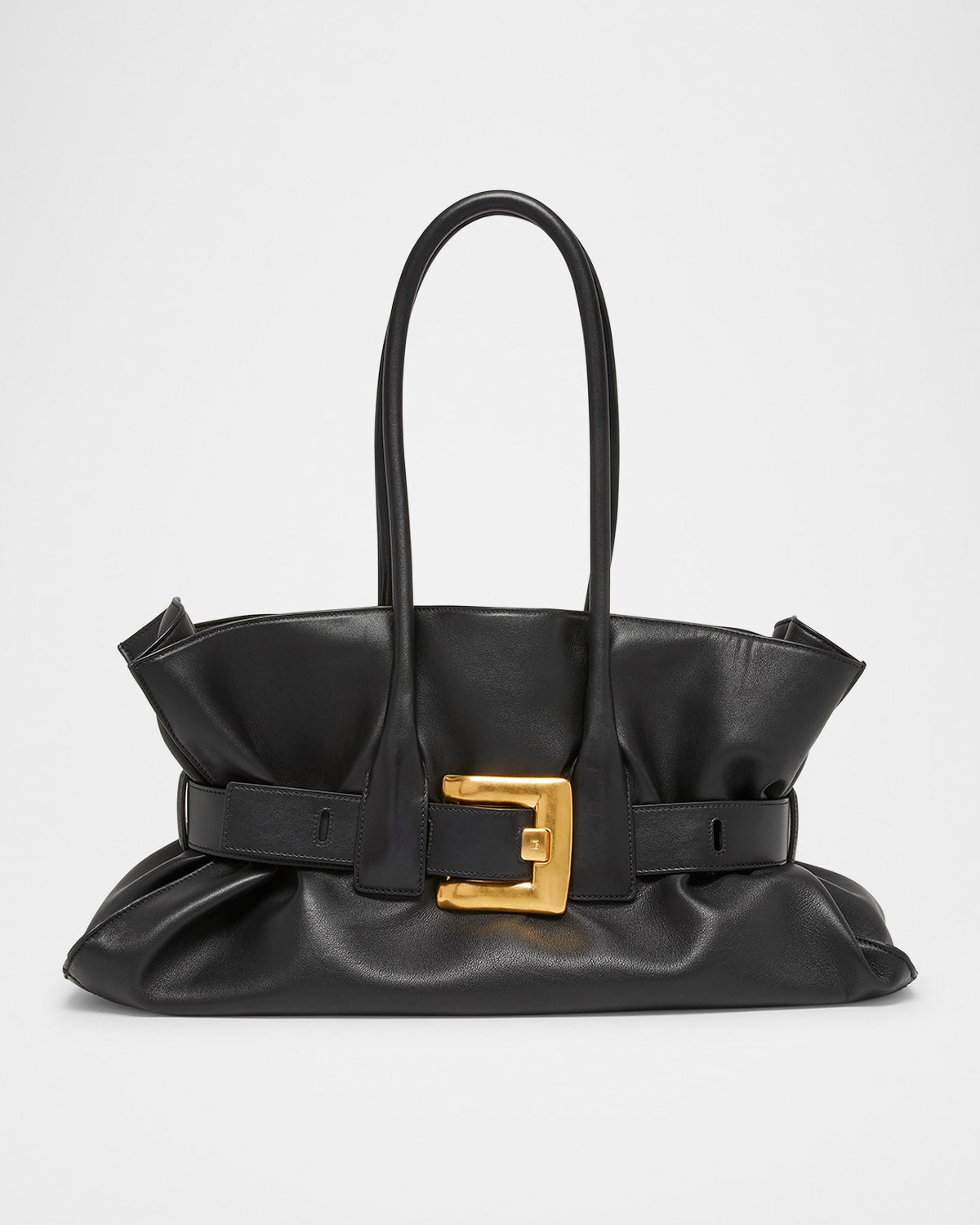 Balmain Anthem Large Belted Tote Bag in Leather