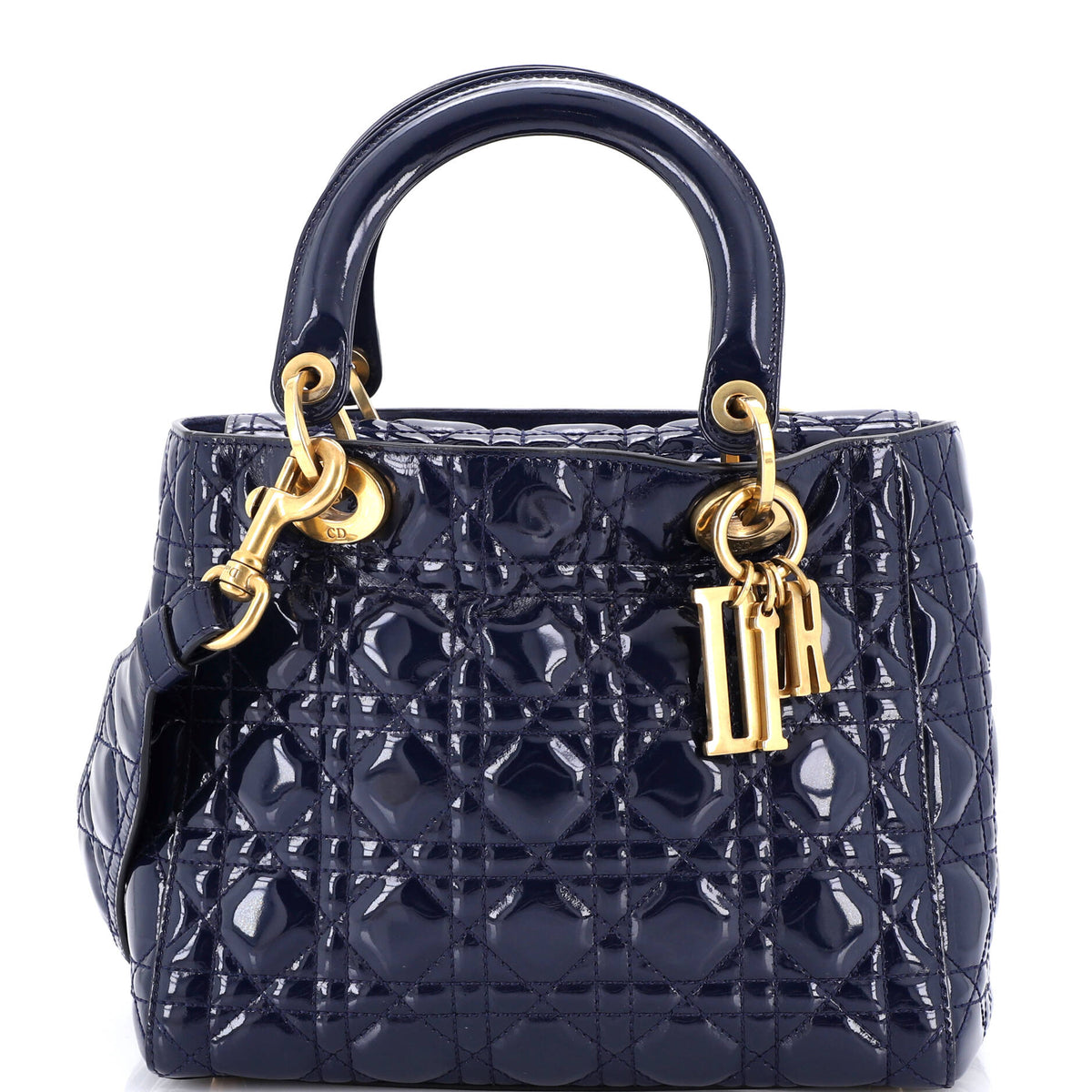 Christian Dior Supple Lady Dior Bag Cannage Quilt Patent Medium