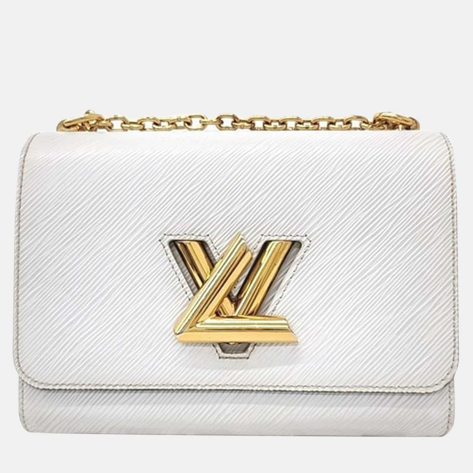 Louis Vuitton White Epi Leather Twist MM Shoulder Bag