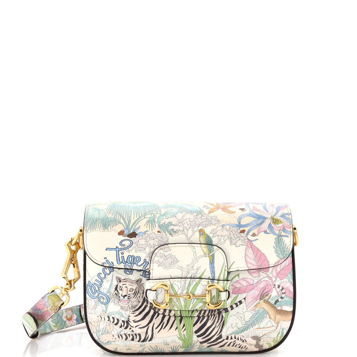 Gucci GUCCI Horsebit 1955 Shoulder Bag Printed Leather Mini