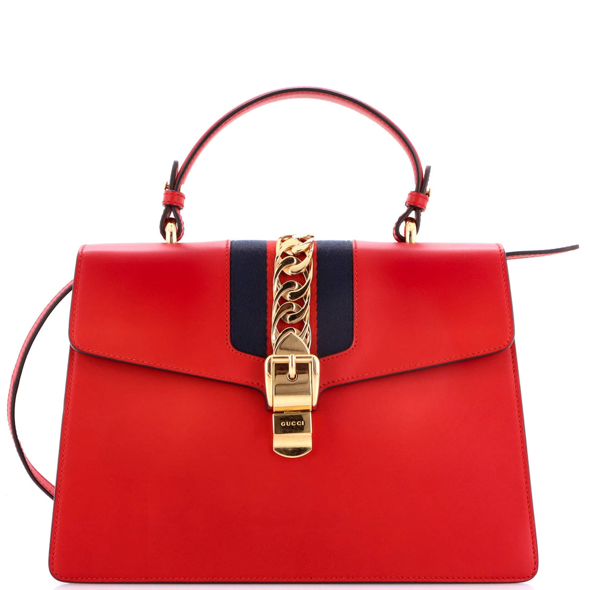 Gucci GUCCI Sylvie Top Handle Bag Leather Medium