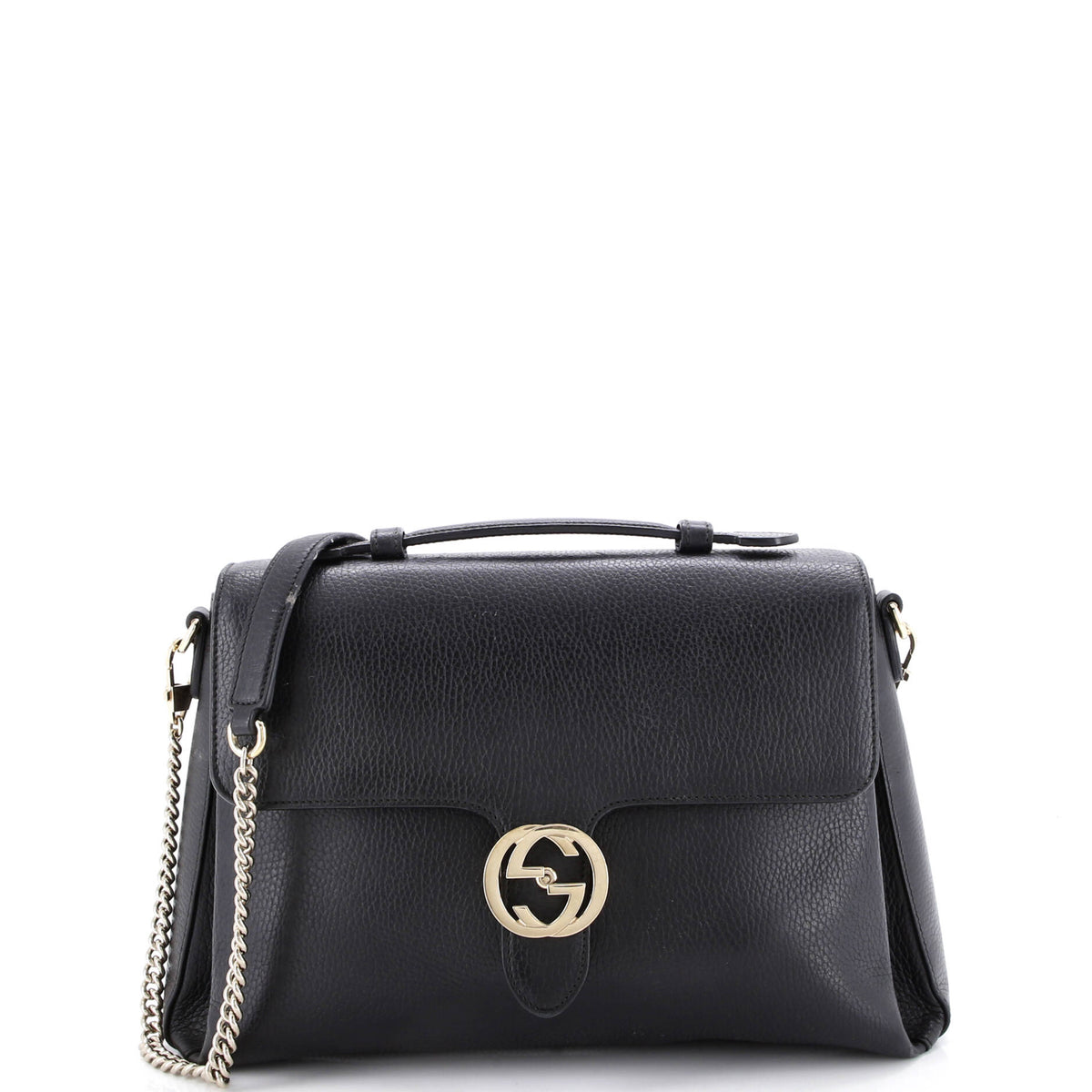 Gucci GUCCI Interlocking Top Handle Bag Leather Medium