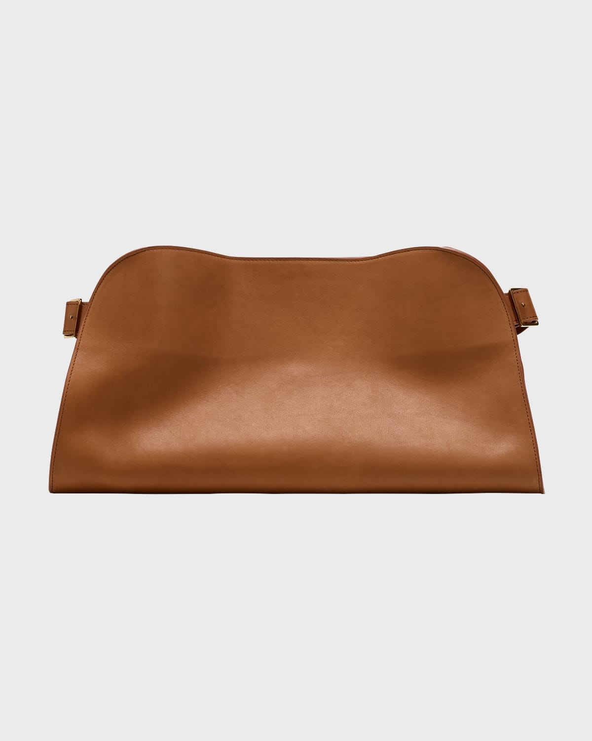 The Row Margaux East-West Clutch Bag in Saddle Leather