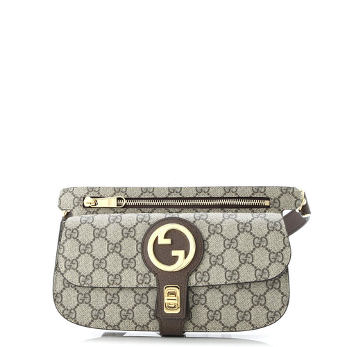 GUCCI Blondie Flap Pocket Belt Bag GG Coated Canvas