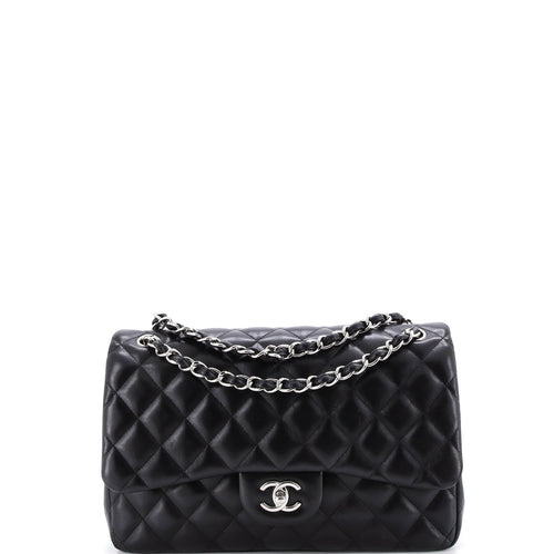 CHANEL Classic Double Flap Bag Quilted Lambskin Jumbo
