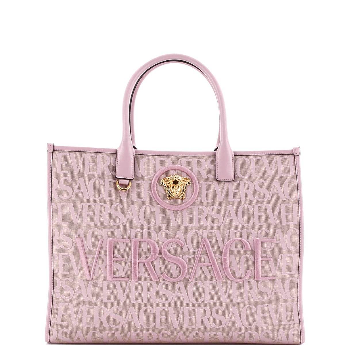 Versace VERSACE La Medusa Tote All Over Logo Canvas Large