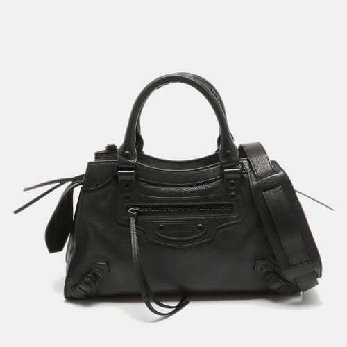 Black Leather Small Neo Classic Tote