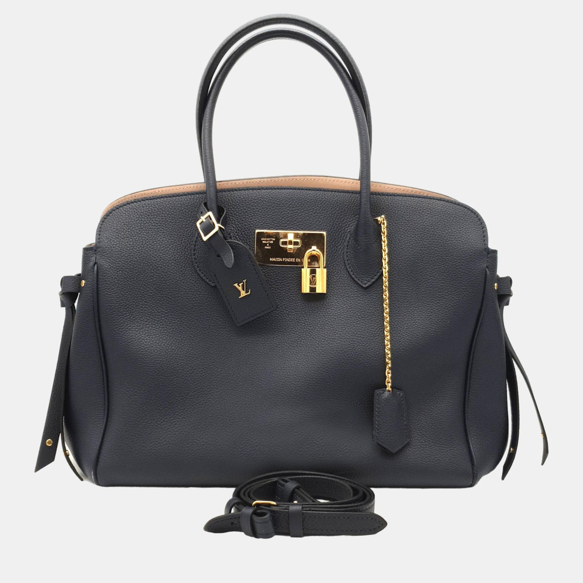 Louis Vuitton Blue Taurillon Leather Veau Nuage Milla MM Top Handle Bag