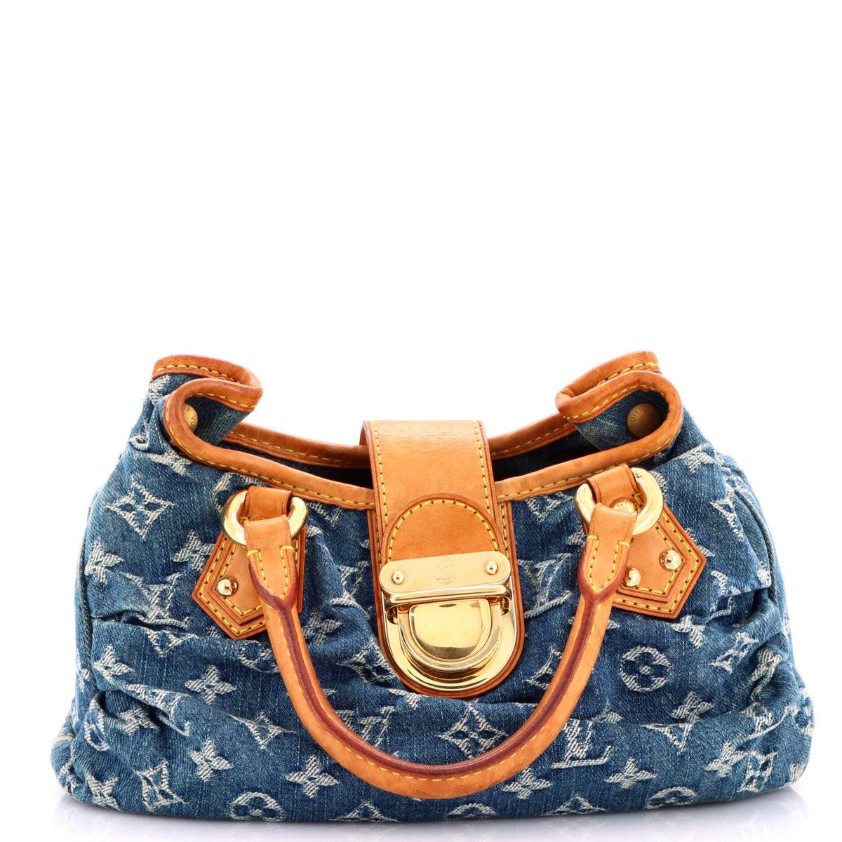 Louis Vuitton Pleaty Handbag Denim Small