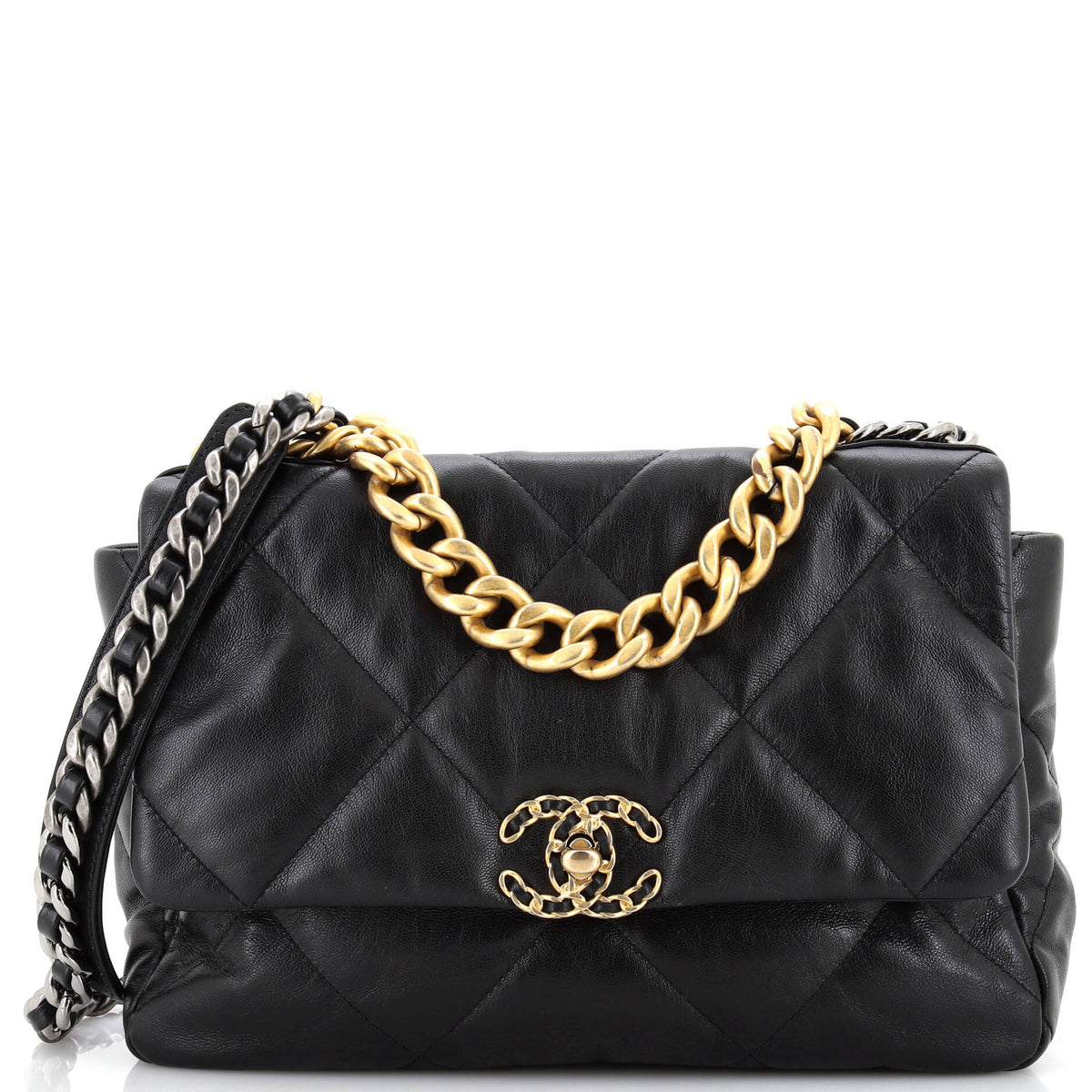 Chanel CHANEL 19 Flap Bag Quilted Leather Large
