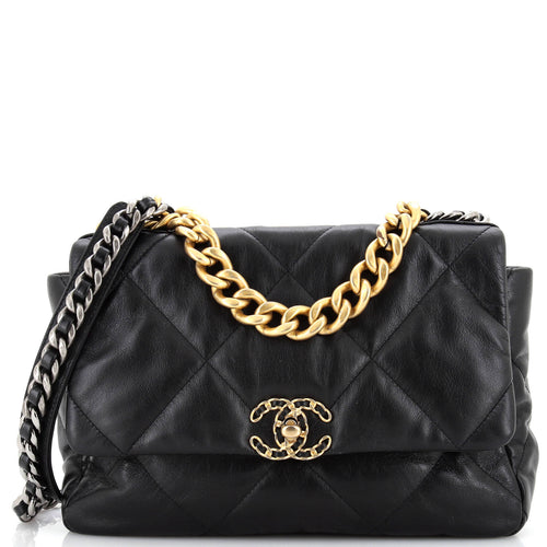 CHANEL 19 Flap Bag Quilted Leather Large