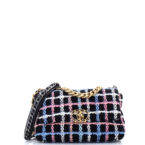 CHANEL 19 Flap Bag Quilted Tweed Medium