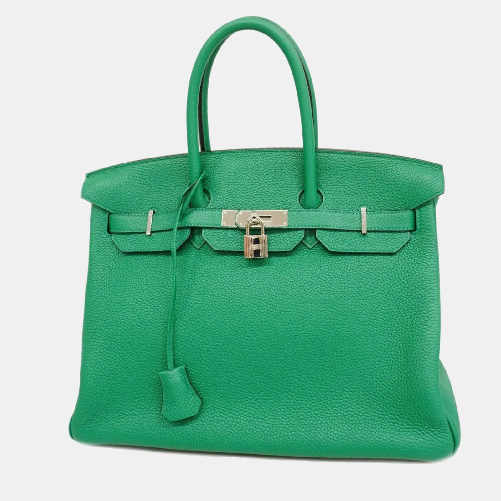 Herm?s Sac à main Birkin Verso 35 A Stamp Taurillon Clemence Vert Vertigo Fonce Femme