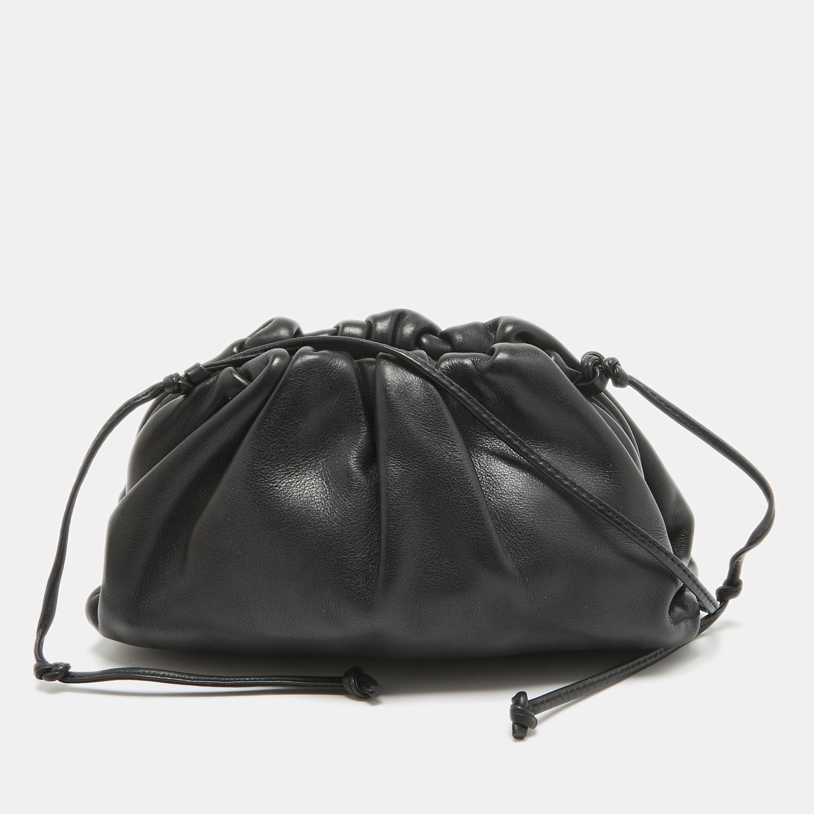 Bottega Veneta Black Leather Mini The Pouch Bag