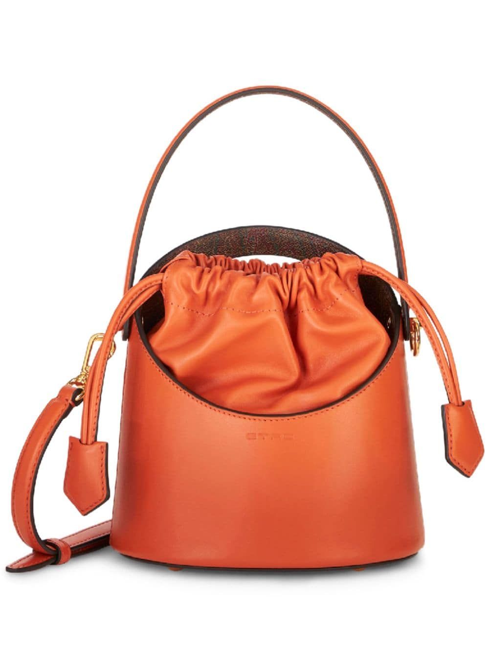 Women's Saturno Mini Bucket Bag in Orange | 1P0808508 Color 0750