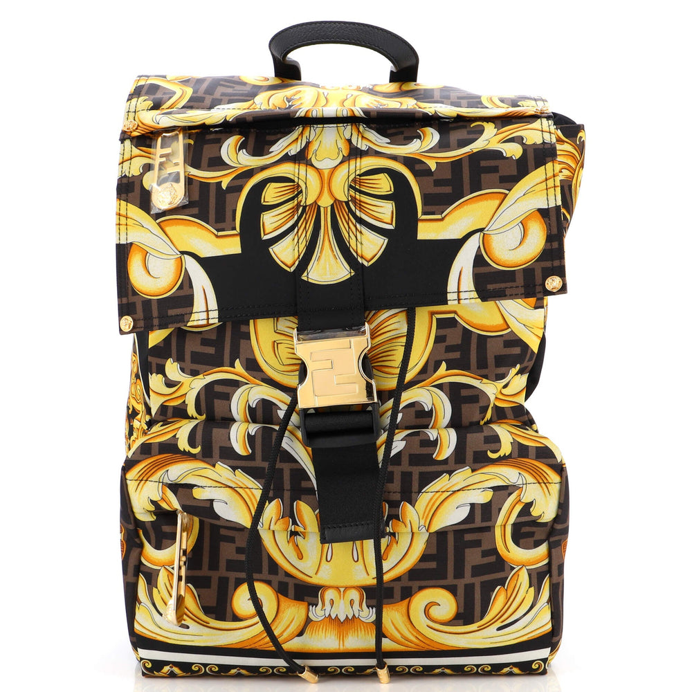 FENDI x Versace Fendace Fendiness Backpack Printed Zucca Nylon Medium