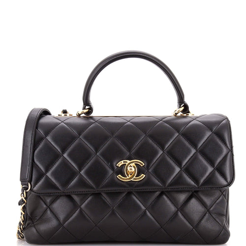 CHANEL Trendy CC Top Handle Bag Quilted Lambskin Medium