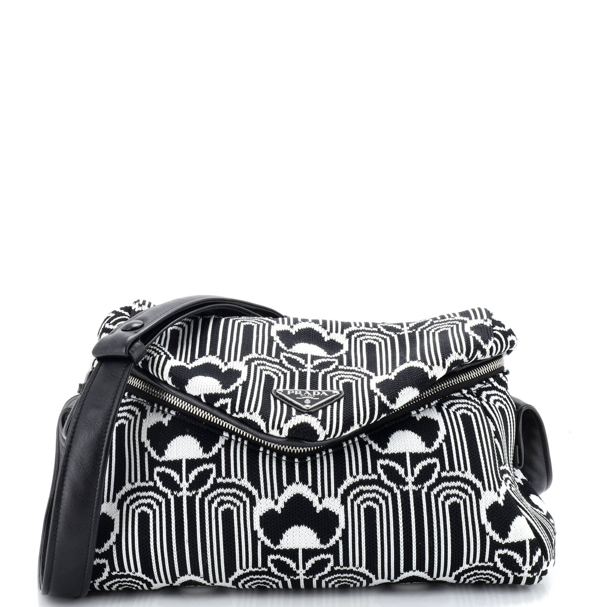 Prada PRADA Signaux Shoulder Bag Jacquard Knit Medium