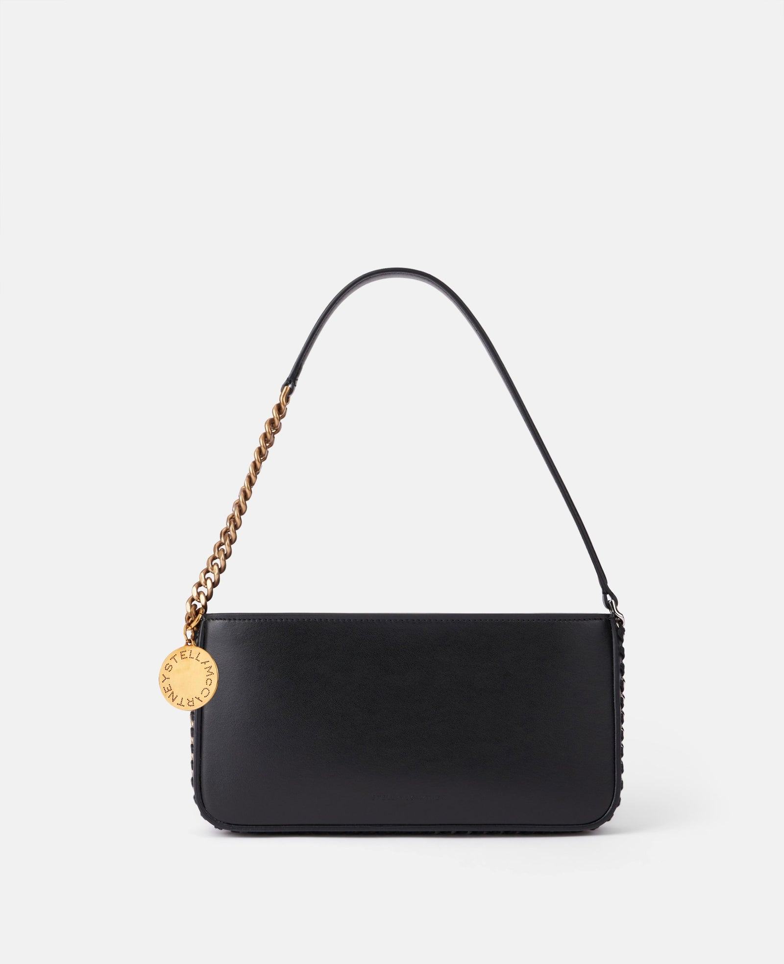 Stella McCartney Frayme Baguette Shoulder Bag, Woman, Pitch black