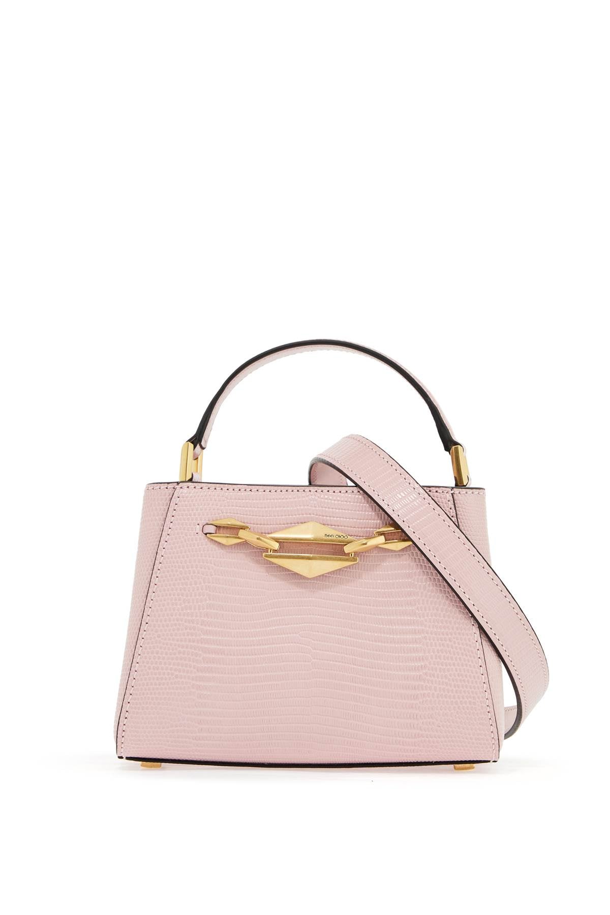 Jimmy Choo Women's Mini Diamond Link Leather Lizard Print Handbag in Rosa | DIAMONDLINKTHSHRB