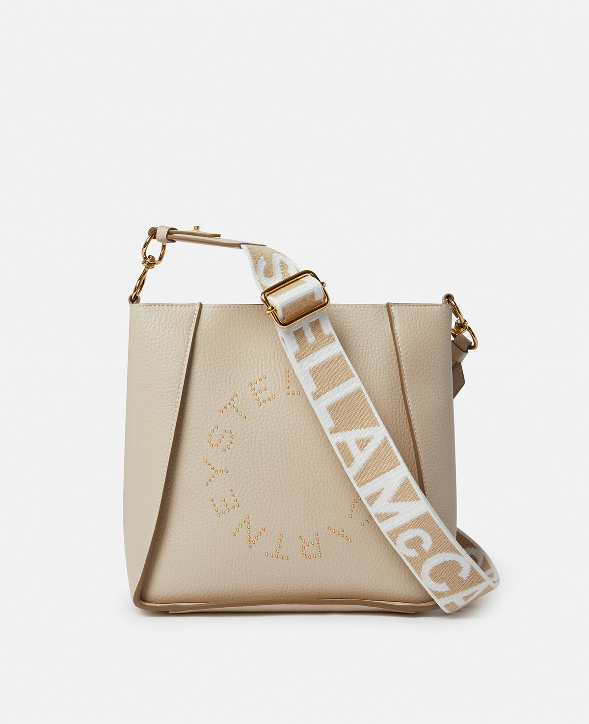 Stella McCartney Logo Square Crossbody Bag, Woman, Cream