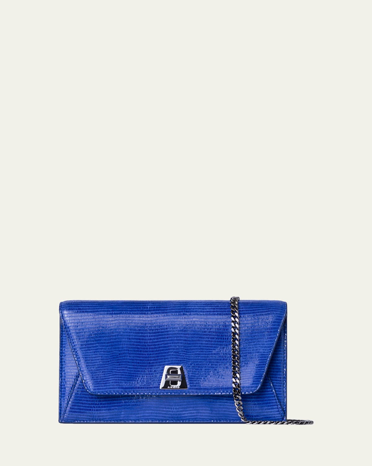 Boss Anouk Lizard-Print Clutch Bag w/ Chain