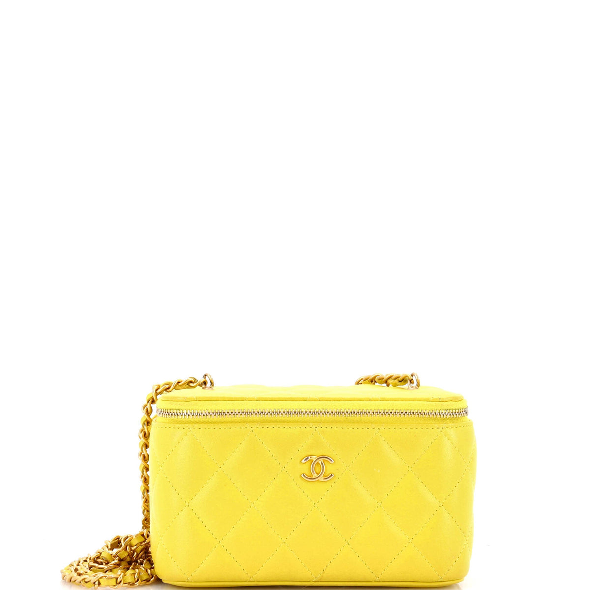 Chanel CHANEL Pearl Crush Vanity Case with Chain Quilted Lambskin Small