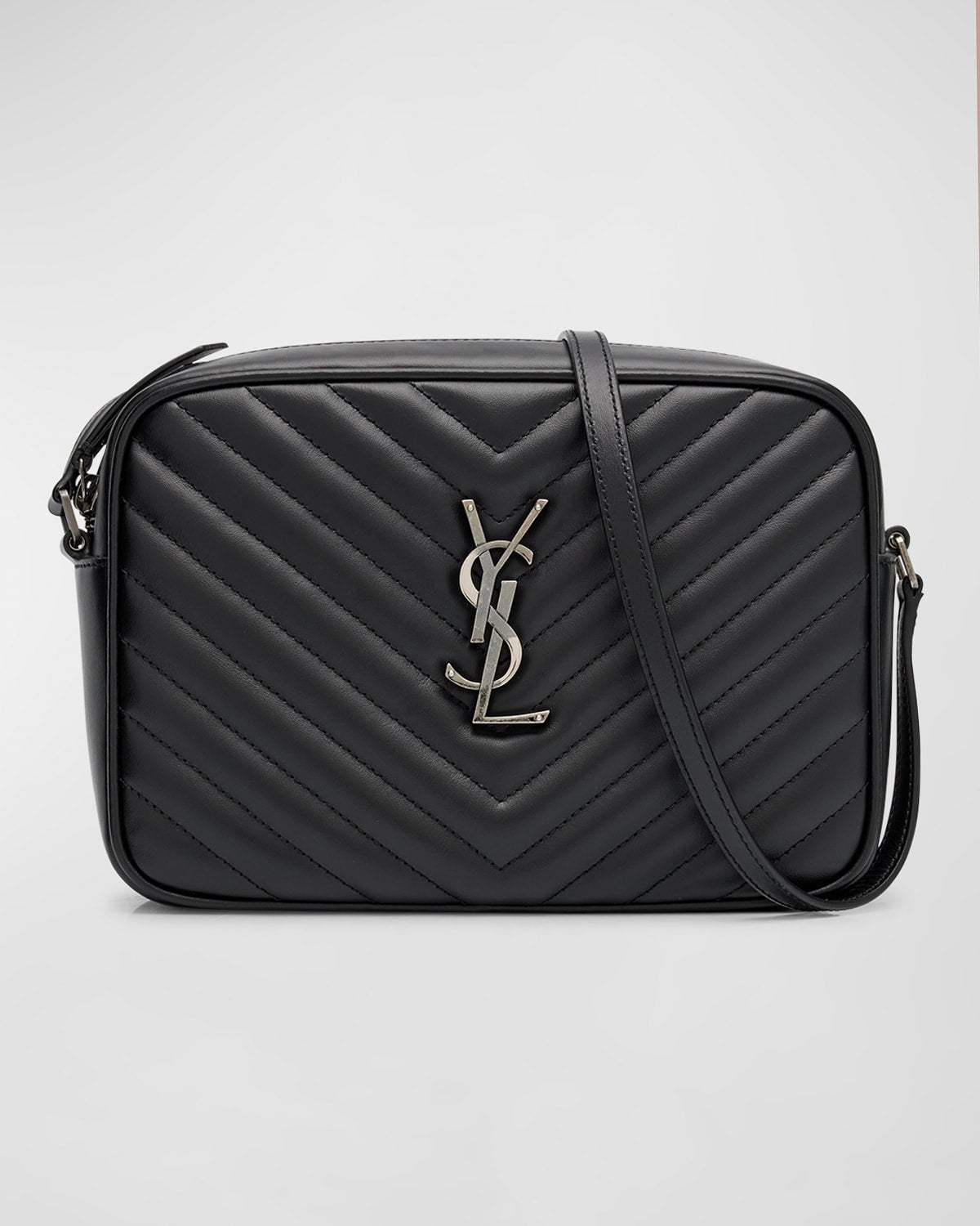 Saint Laurent Lou Medium Camera Crossbody Bag in Quilted Leather