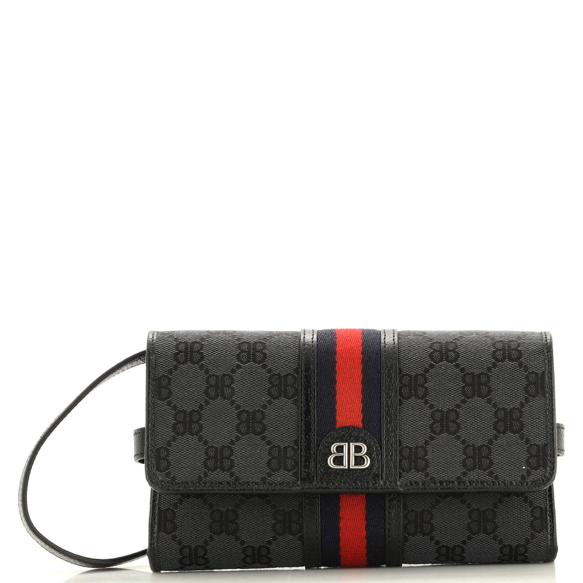 Balenciaga x Gucci The Hacker Wallet on Strap BB Coated Canvas