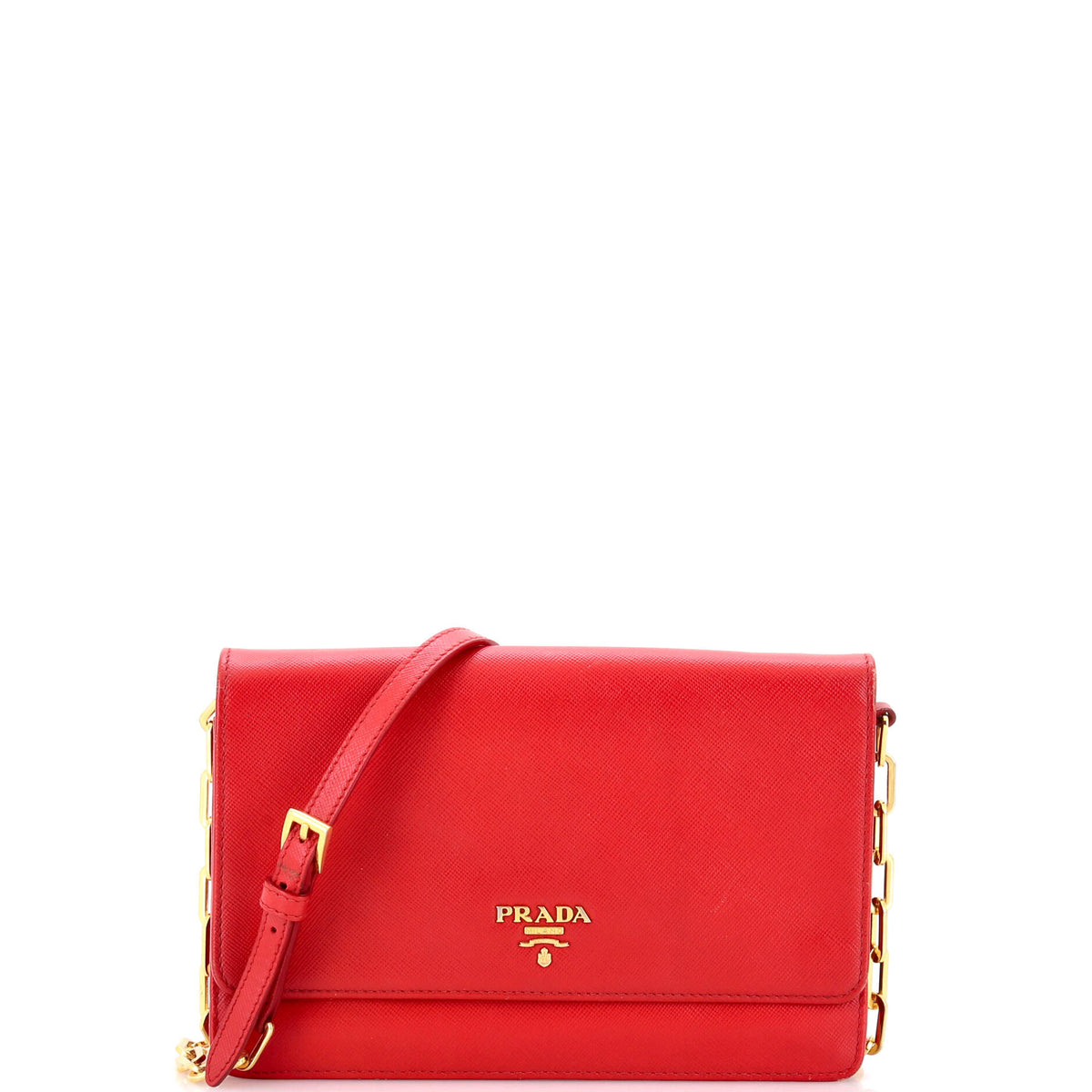 Prada PRADA Wallet on Strap Saffiano Leather Small