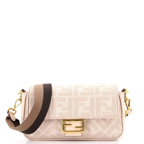 FENDI Baguette NM Bag Zucca Embroidered Canvas Medium