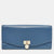 Blue Leather Logo Flap Continental Wallet