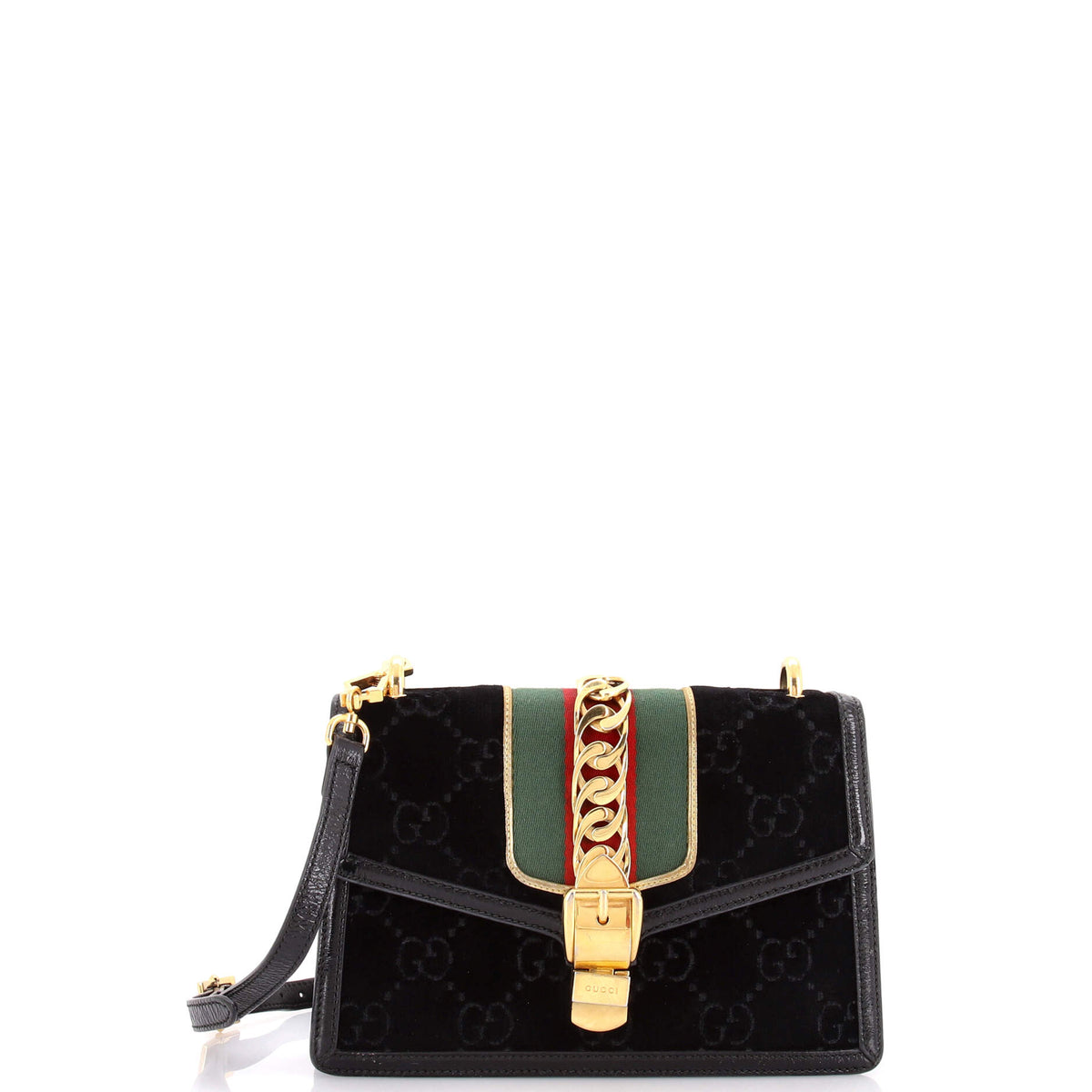 Gucci GUCCI Sylvie Shoulder Bag GG Velvet Small