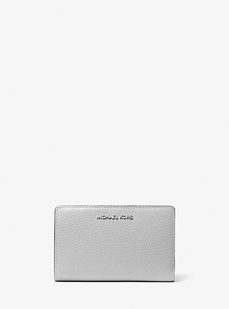 Michael Kors MK Empire Medium Pebbled Leather Wallet - Grey - Michael Kors