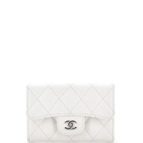 CHANEL Classic Flap Card Case Quilted Caviar