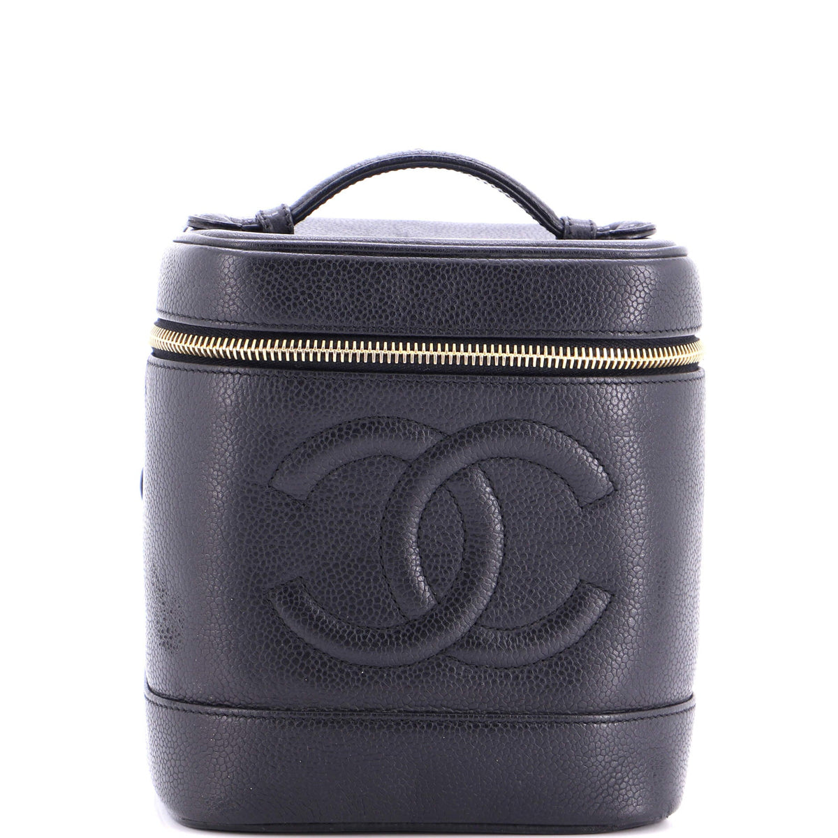 Chanel CHANEL Vintage Timeless Cosmetic Case Caviar Tall