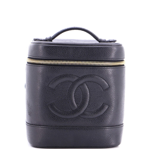 CHANEL Vintage Timeless Cosmetic Case Caviar Tall