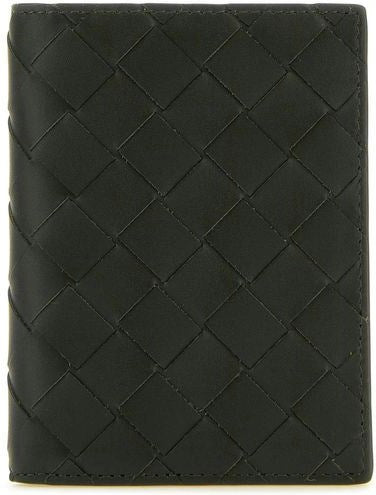 Bottega Veneta Men's Open Wallet Soft Leather, Raffia Material in Green | Size UNICA | 742143VCPQ6