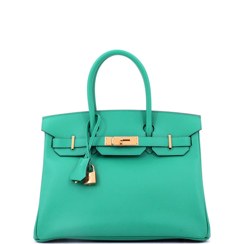 Birkin Handbag Vert Verone Epsom with Gold Hardware 30