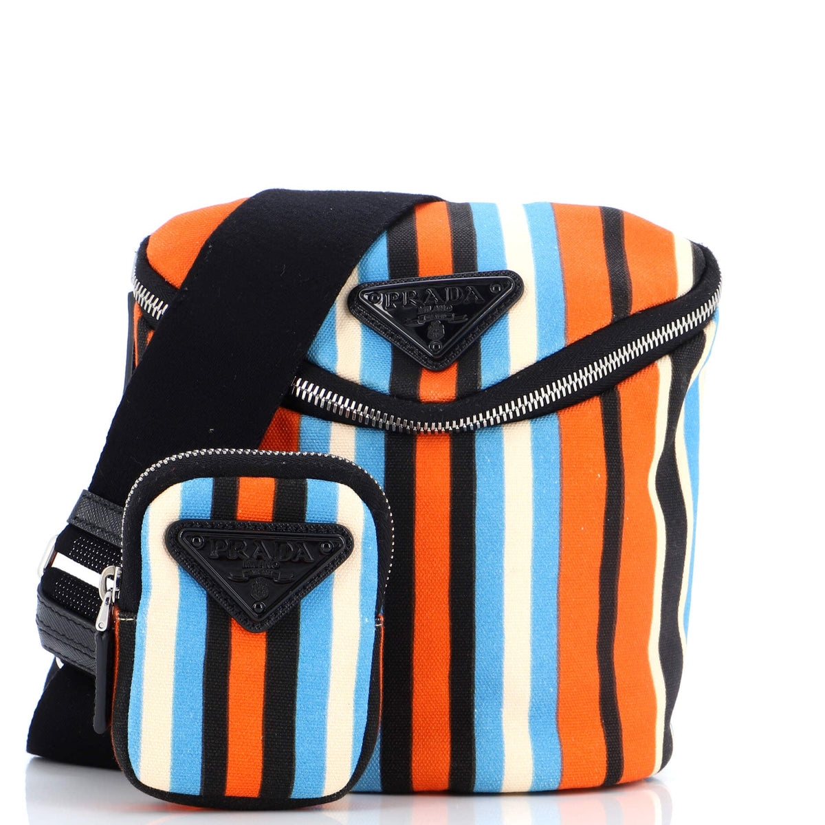 Prada PRADA Zipped Triangle Crossbody Bag Printed Canvas